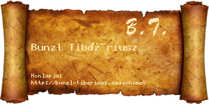Bunzl Tibériusz névjegykártya